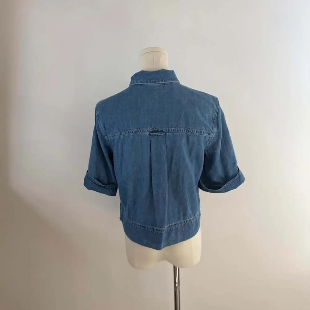 Veronica Beard Spruce Denim Button-Down Shirt | Women’s Size 4